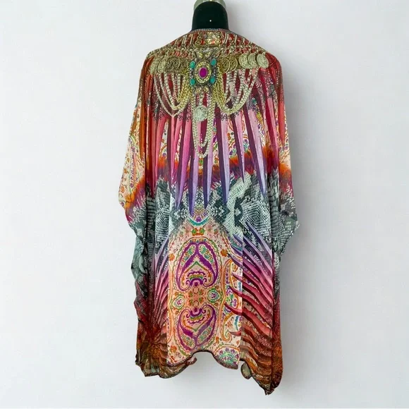 🌺 Venus Boho Beaded Tassel Kaftan Cover-Up – Size L/XL - Picture 5 of 9